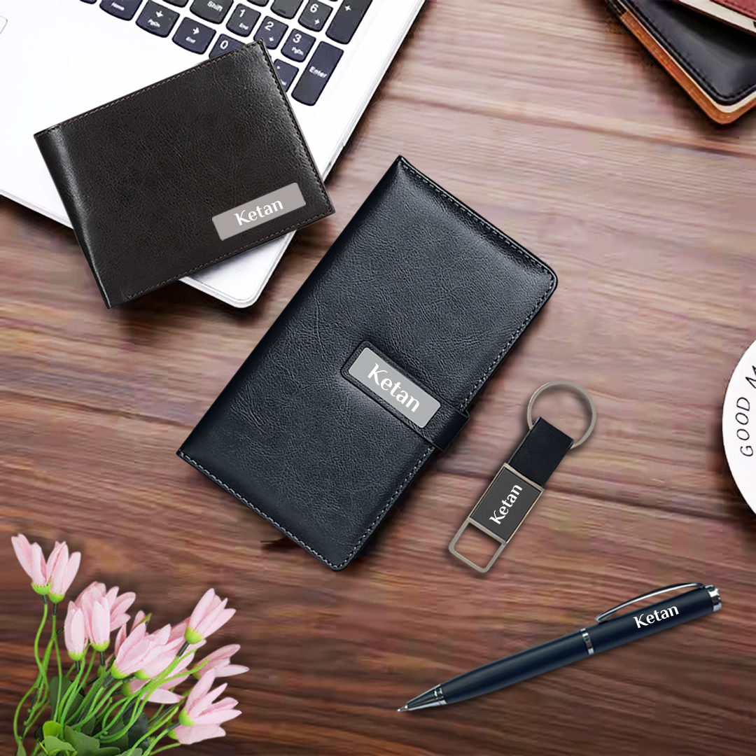 Corporate Gift Set for Men – Wallet, Pen, Keychain & Mini Diary